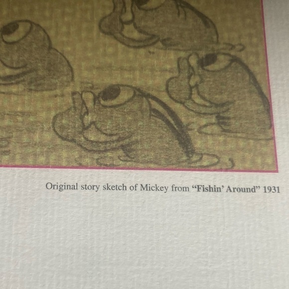 Disney original story sketch of Mikey from “fishin’ around “ 1931. In plastic - Picture 3 of 5